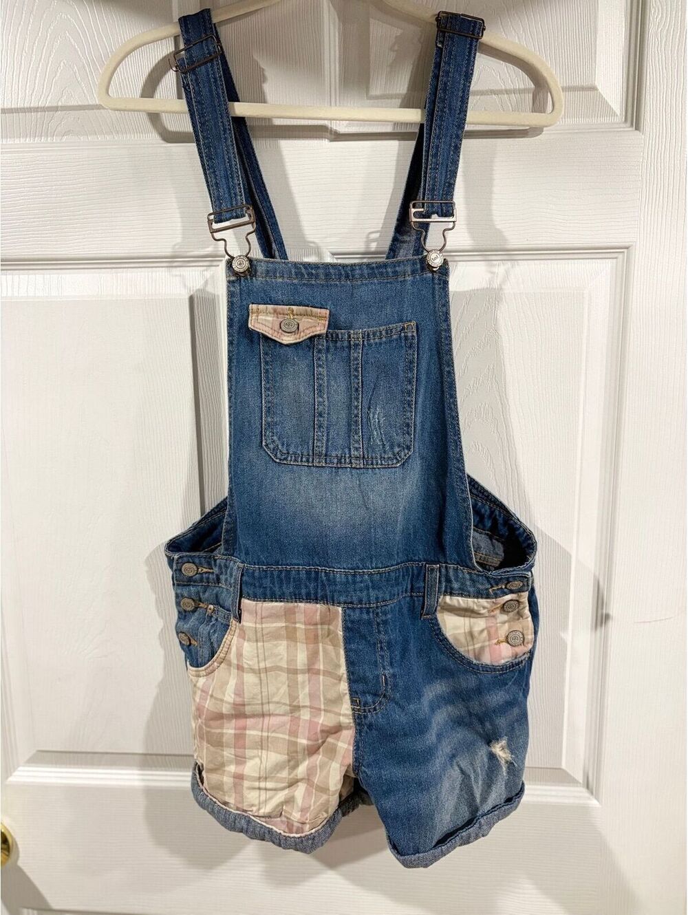 #211 Lei patchwork overall shorts